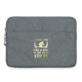 Ski like a girl - Laptop bag 15" - heather grey - Front