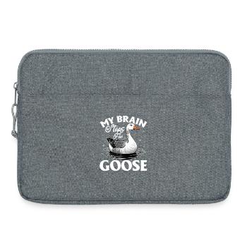 Drôle d’oiseau oie - Sacoche pour ordinateur portable 15 pouces - gris chiné - Devant