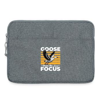 Drôle d’oiseau oie - Sacoche pour ordinateur portable 15 pouces - gris chiné - Devant