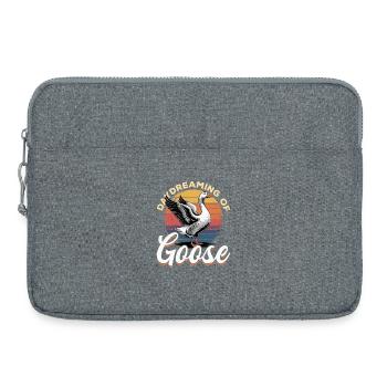 Drôle d’oiseau oie - Sacoche pour ordinateur portable 15 pouces - gris chiné - Devant