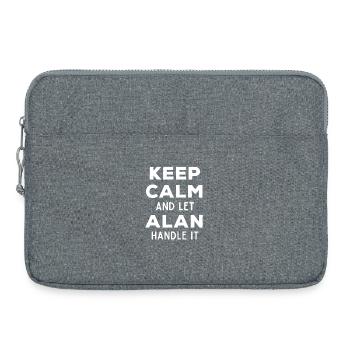 Keep Calm Lass Alan das regeln Lustiger Spruch - Laptoptasche 15" - Grau meliert - Vorne