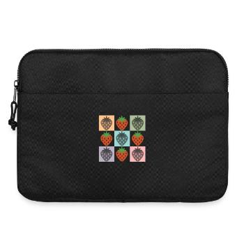 Pastellfarbenes Erdbeergitter Chekered Erdbeere - Laptoptasche 15" - Schwarz - Vorne