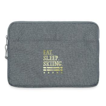 Eat Sleep Skiing - Laptop bag 15" - heather grey - Front