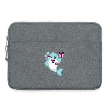 Dauphin marié noeud papillon mariage - Sacoche pour ordinateur portable 15 pouces - gris chiné - Devant