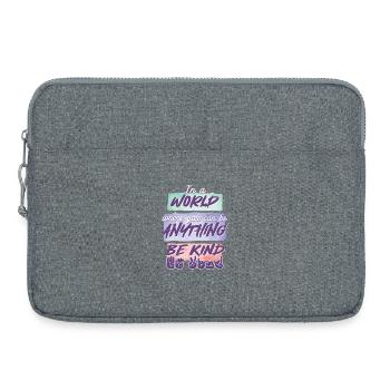 Interprète en langue des signes ASL - Sacoche pour ordinateur portable 15 pouces - gris chiné - Devant