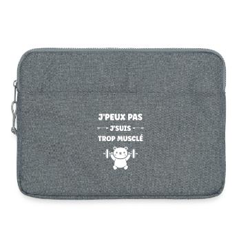 Ourson musclé en salle - Sacoche pour ordinateur portable 15 pouces - gris chiné - Devant