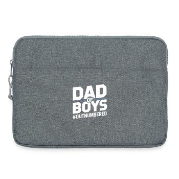 Dad of Boys – Chemise de papa pour les pères de garçon - Sacoche pour ordinateur portable 15 pouces - gris chiné - Devant