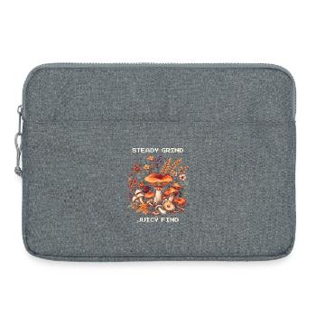 Steter Grind, saftiger Fund | Pilzsuche Pfifferlin - Laptoptasche 15" - Grau meliert - Vorne