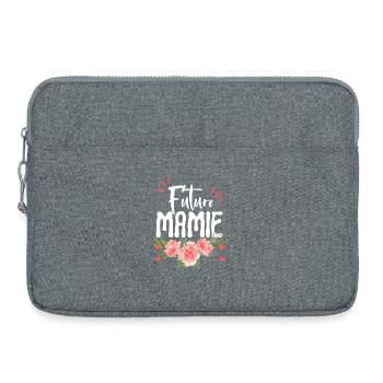 Future granny, flowery pregnancy announcement - Laptop bag 15" - heather grey - Front