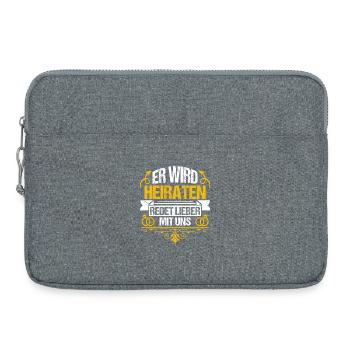 JGA Team Bräutigam Junggesellenabschied - Laptoptasche 15" - Grau meliert - Vorne