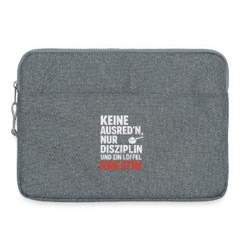 Keine Ausreden: Disziplin und Kreatin - Laptoptasche 15" - Grau meliert - Vorne