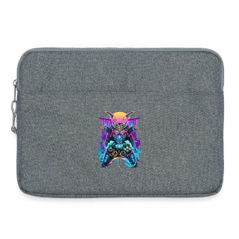 Gaming Controller Samurai Mask Ronin Gambler Motif - Laptop bag 15" - heather grey - Front