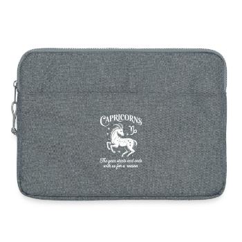 Steinbock Sternzeichen - Laptoptasche 15" - Grau meliert - Vorne