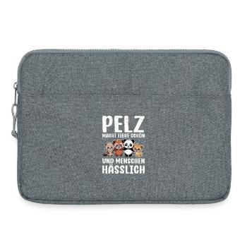 LA FOURRURE REND LES ANIMAUX BEAUX ET LES GENS LAIDS - Sacoche pour ordinateur portable 15 pouces - gris chiné - Devant