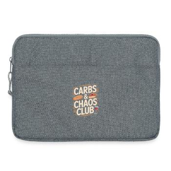 Carbs And Chaos Club Bread Cake Wine - Laptop bag 15" - heather grey - Front