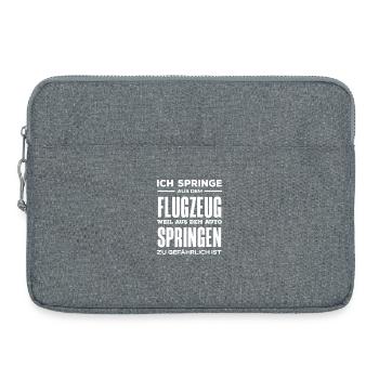 Funny skydiver saying adrenaline junkie - Laptop bag 15" - heather grey - Front