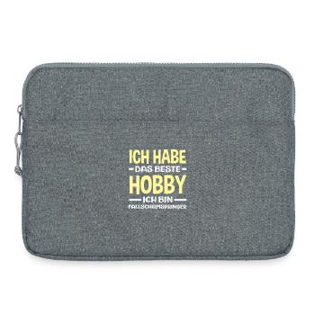 Funny Skydiver Adrenaline Junkie Hobby - Laptop bag 15" - heather grey - Front
