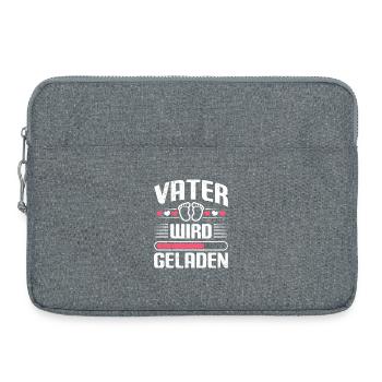 Zukünftiger VATER WIRD GELADEN Vaterschaft Lustig - Laptoptasche 15" - Grau meliert - Vorne