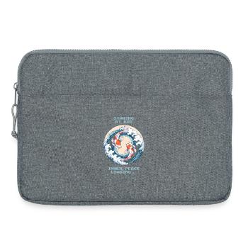 Regarder Koi : la paix invite | Zen, Jardin Étang - Sacoche pour ordinateur portable 15 pouces - gris chiné - Devant