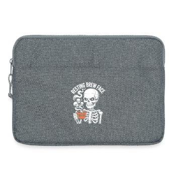 Resting Brew Face Skeleton Coffee Halloween - Laptop bag 15" - heather grey - Front