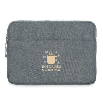 Hot Drinks & Cold Days – Winter & Cozy Season Shir - Laptoptasche 15" - Grau meliert - Vorne