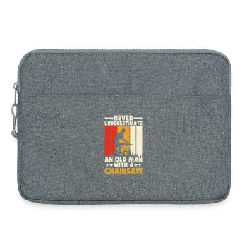 Lustiges Holzarbeiter Waldarbeiter Geschenk - Laptoptasche 15" - Grau meliert - Vorne