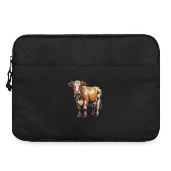 Portrait de vache avec bandana dans les tons de terre - Sacoche pour ordinateur portable 15 pouces - noir - Devant
