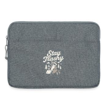 Rester trash raton laveur humour Meme citation t-shirt - Sacoche pour ordinateur portable 15 pouces - gris chiné - Devant