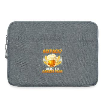 Vaterschaft SIXPACK LIEBER EIN GANZES FASS Lustig - Laptoptasche 15" - Grau meliert - Vorne