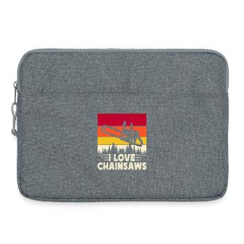 Lustiges Holzarbeiter Waldarbeiter Geschenk - Laptoptasche 15" - Grau meliert - Vorne