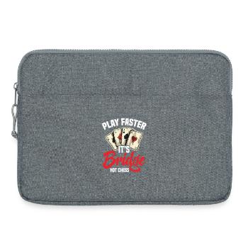 Jouez plus vite, c'est du bridge, pas des échecs - Sacoche pour ordinateur portable 15 pouces - gris chiné - Devant