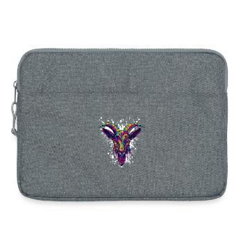 Tête de chèvre colorée Graffiti - Sacoche pour ordinateur portable 15 pouces - gris chiné - Devant