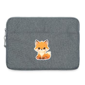 Kawaii renard dessin animé pour KidsWear - Sacoche pour ordinateur portable 15 pouces - gris chiné - Devant