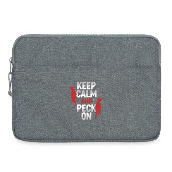 Pic ivoire Restez calme et picorez - Sacoche pour ordinateur portable 15 pouces - gris chiné - Devant