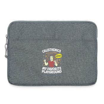La callisthénie, mon terrain de jeu préféré - Sacoche pour ordinateur portable 15 pouces - gris chiné - Devant