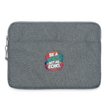 Be a Voice – Mutmacher Spruch im Retro Style - Laptoptasche 15" - Grau meliert - Vorne