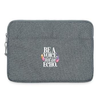 Be a Voice – Mutmacher Spruch im Retro Style - Laptoptasche 15" - Grau meliert - Vorne