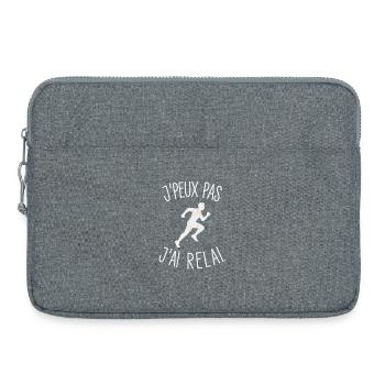 J’peux pas j’ai relai humour sportif athlétisme - Sacoche pour ordinateur portable 15 pouces - gris chiné - Devant