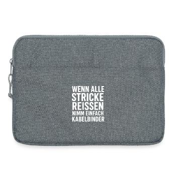 Dicton de serre-câble – Humour drôle et artisanal - Sacoche pour ordinateur portable 15 pouces - gris chiné - Devant