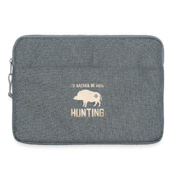 Silhouette de chasse au sanglier - Sacoche pour ordinateur portable 15 pouces - gris chiné - Devant