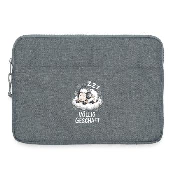 Völlig geschafft geSchaft Schaf Design - Laptoptasche 15" - Grau meliert - Vorne