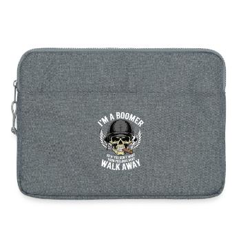 Boomer Skull mit Flügeln - Laptoptasche 15" - Grau meliert - Vorne