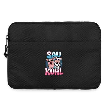 Sow Cool Pig And Cow With Sunglasses - Laptop bag 15" - black - Front