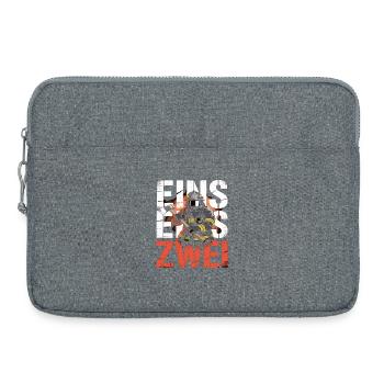 Feuerwehr Spruch – 112 Notruf Held in Aktion - Laptoptasche 15" - Grau meliert - Vorne