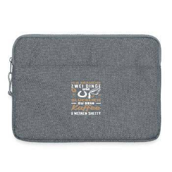 Pferdemädchen Reiten Ponyfans Reiter Shetty Kaffee - Laptoptasche 15" - Grau meliert - Vorne