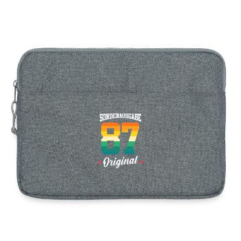 87 Anniversaire - Sacoche pour ordinateur portable 15 pouces - gris chiné - Devant