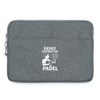 Facilement distrait par le padel drôle de sport - Sacoche pour ordinateur portable 15 pouces - gris chiné - Devant