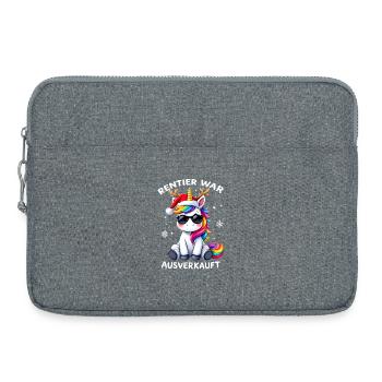 Reindeer was sold out Christmas unicorn - Laptop bag 15" - heather grey - Front