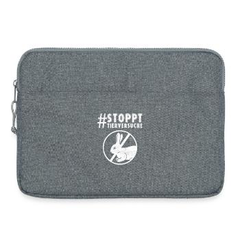 Tierschutz STOPPT TIERVERSUCHE LUSTIG - Laptoptasche 15" - Grau meliert - Vorne
