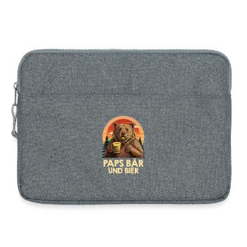 Father-to-be DADDY BEAR AND BEER Funny - Laptop bag 15" - heather grey - Front
